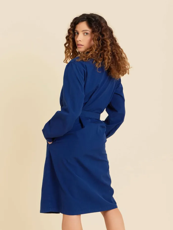 Women Agns B Dresses Blue Cotton Zip Dress