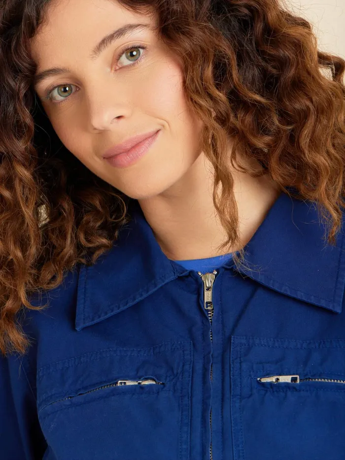 Women Agns B Dresses Blue Cotton Zip Dress