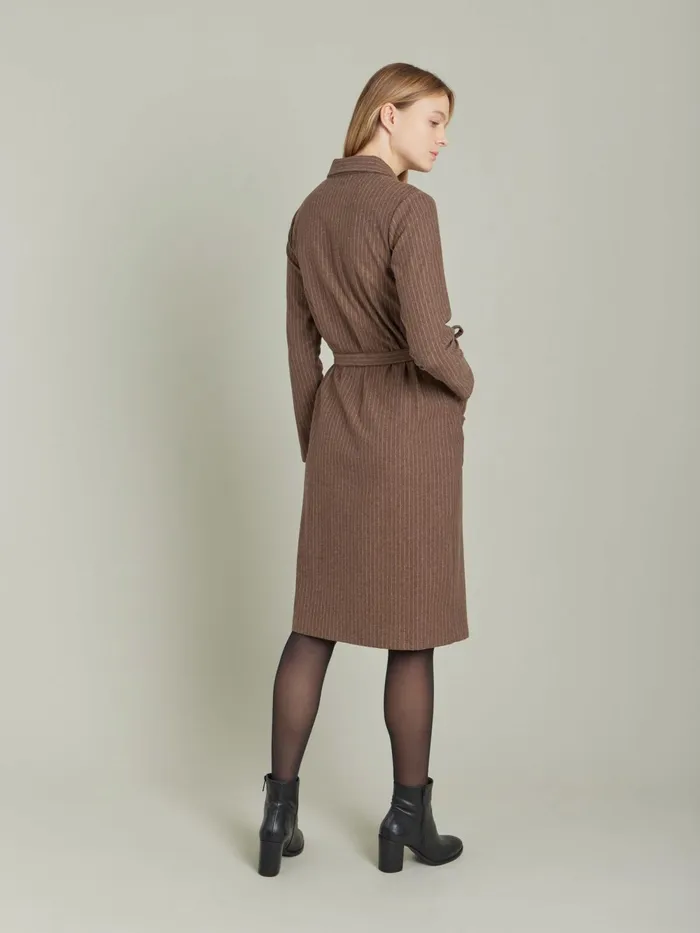 Women Agns B Dresses Brown Cotton Twill BB Dress