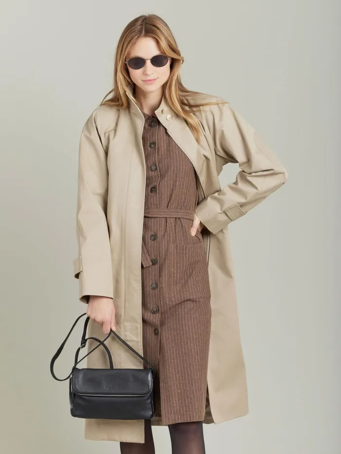 Women Agns B Dresses Brown Cotton Twill BB Dress