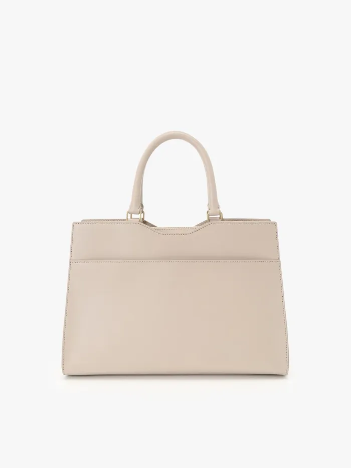 Women Agns B Handbags Beige Leather 034b034 Logo Zip Bag