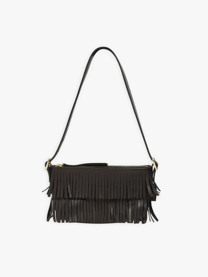 Women Agns B Handbags Black Leather Carmen Clutch