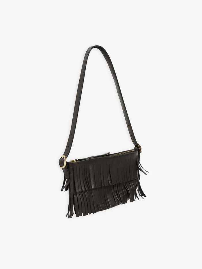 Women Agns B Handbags Black Leather Carmen Clutch