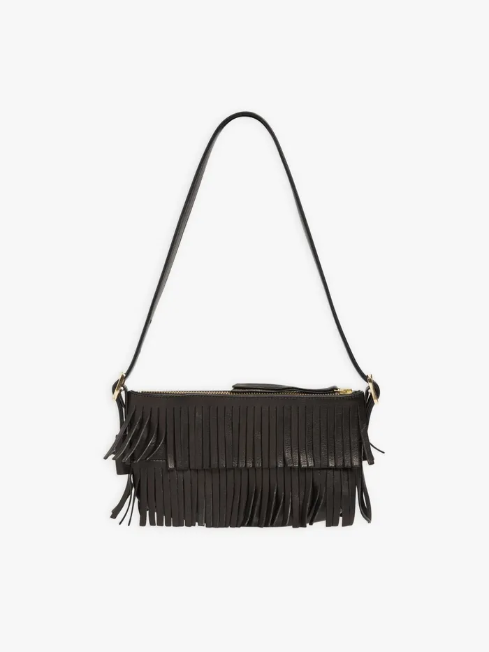 Women Agns B Handbags Black Leather Carmen Clutch