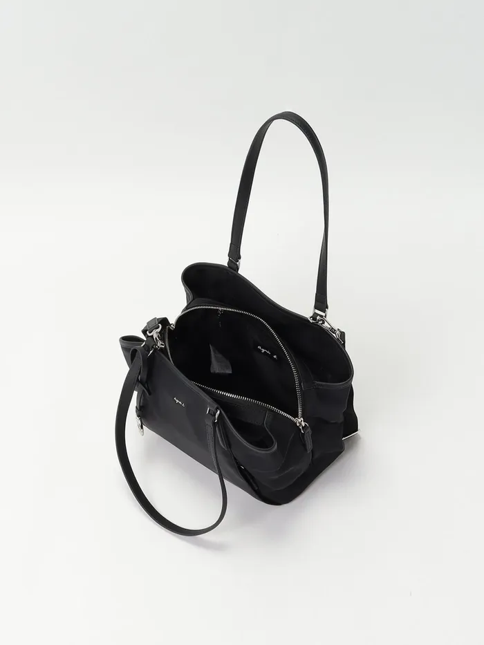 Women Agns B Handbags Black Nylon Canvas agns B Branded Bag