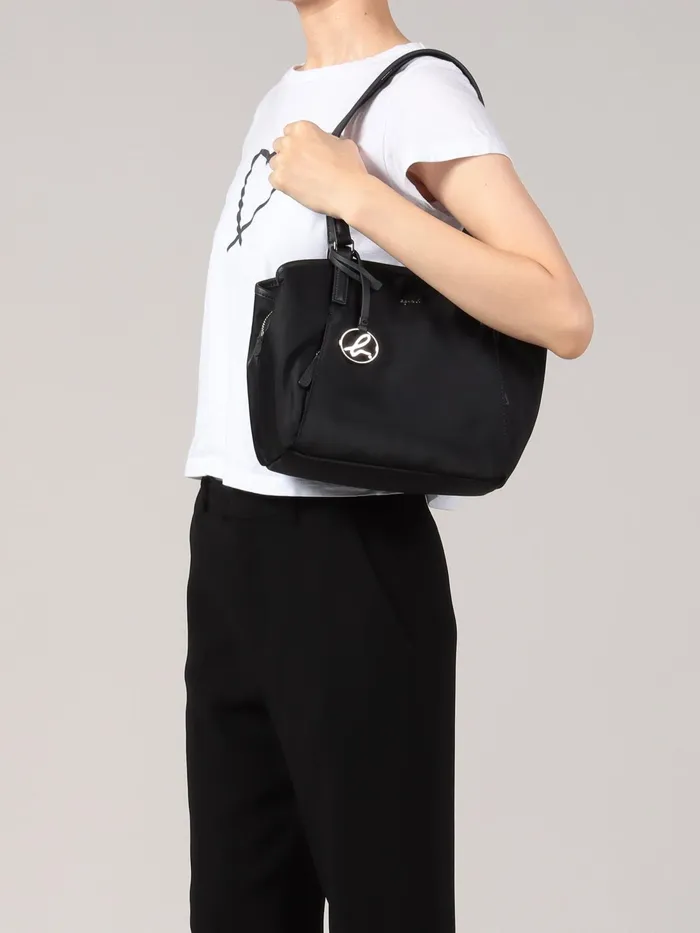 Women Agns B Handbags Black Nylon Canvas agns B Branded Bag