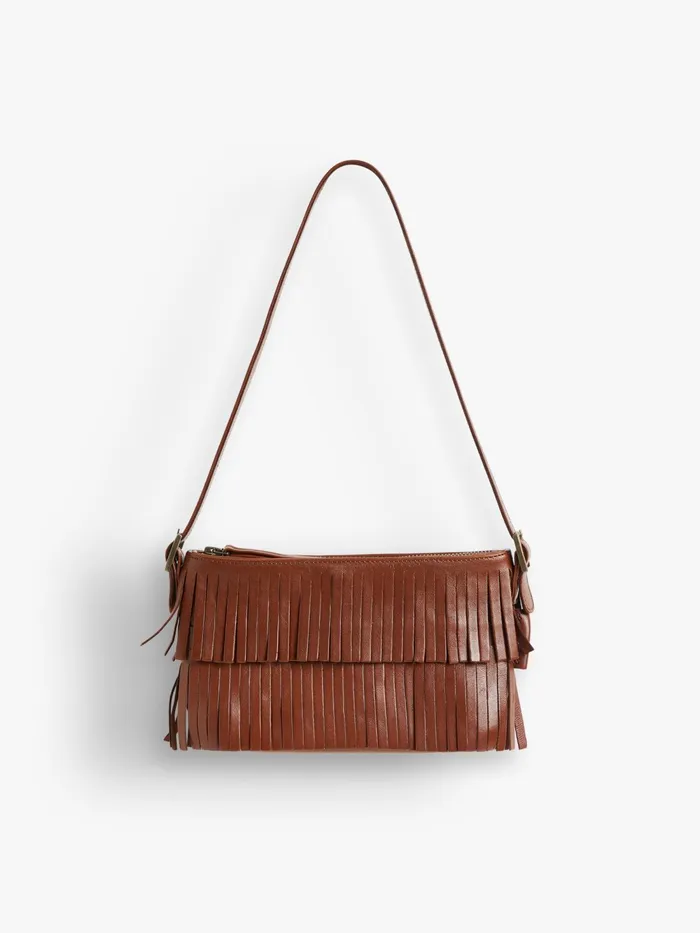 Women Agns B Handbags Brown Leather Carmen Clutch