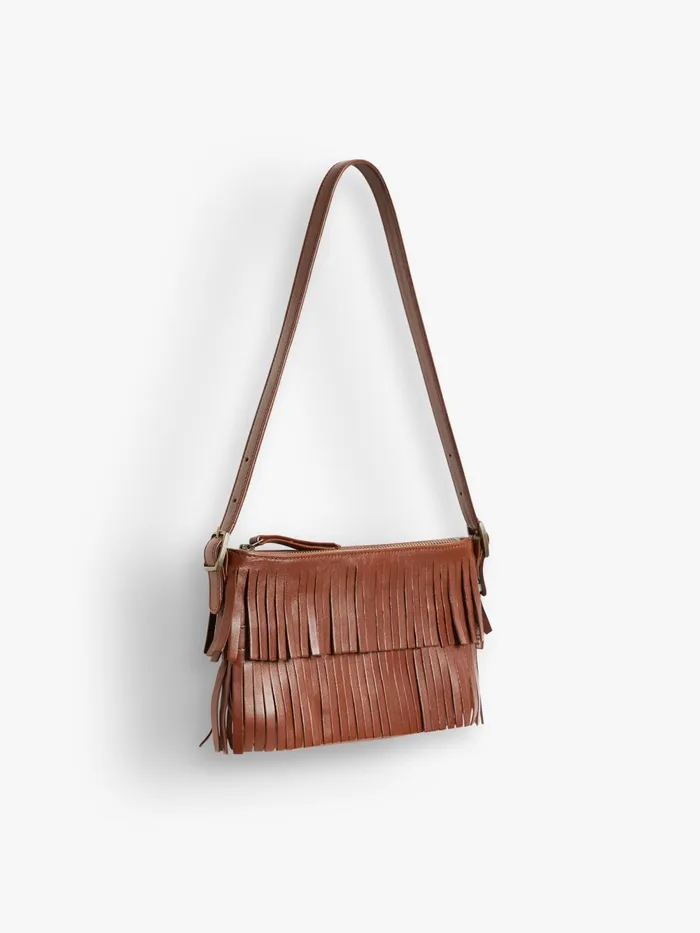Women Agns B Handbags Brown Leather Carmen Clutch