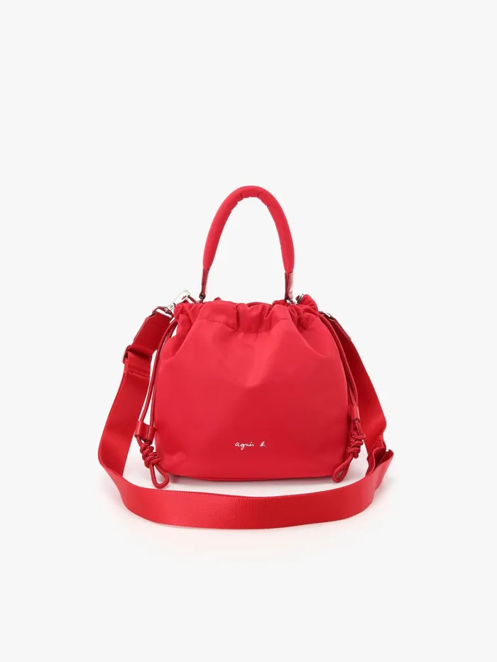 Women Agns B Handbags Red Nylon Drawstring Backpack