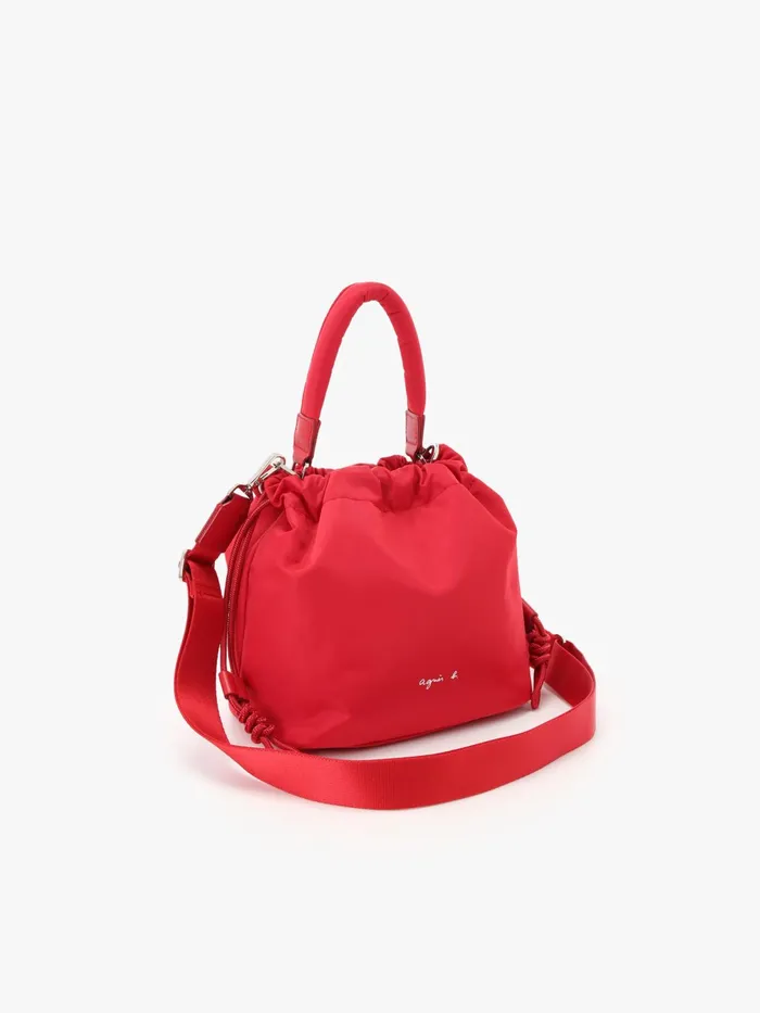 Women Agns B Handbags Red Nylon Drawstring Backpack