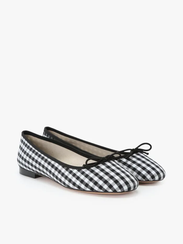 Women Agns B Heels and Sandals Cotton Gingham Bettina Ballet Flats