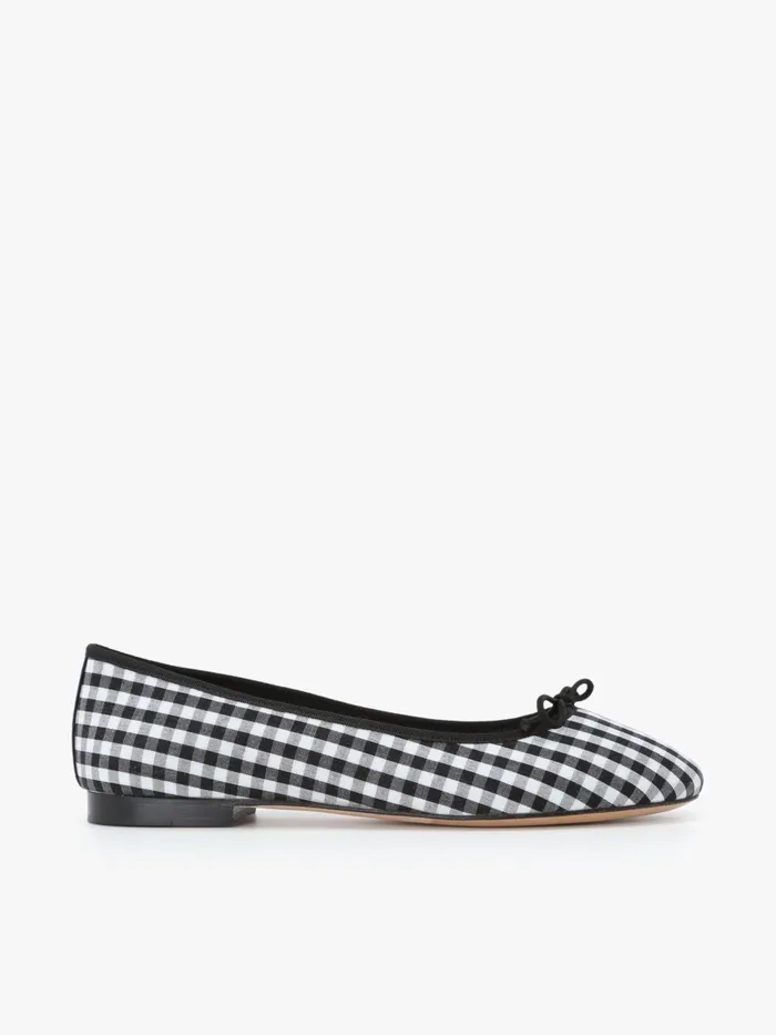 Women Agns B Heels and Sandals Cotton Gingham Bettina Ballet Flats