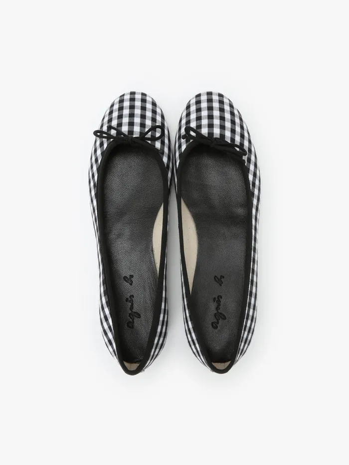 Women Agns B Heels and Sandals Cotton Gingham Bettina Ballet Flats