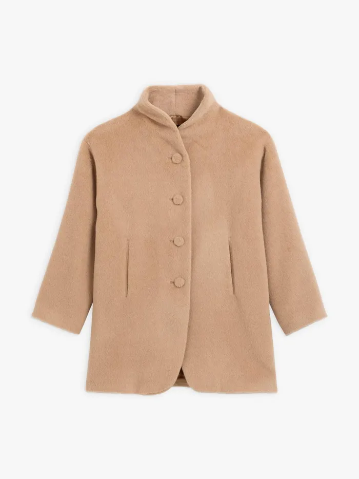 Women Agns B Jackets and Coats Beige Alpaca And Wool Germain Coat