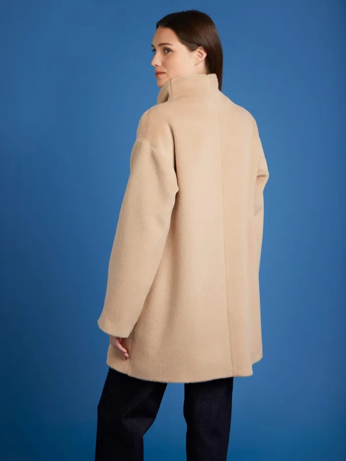 Women Agns B Jackets and Coats Beige Alpaca And Wool Germain Coat