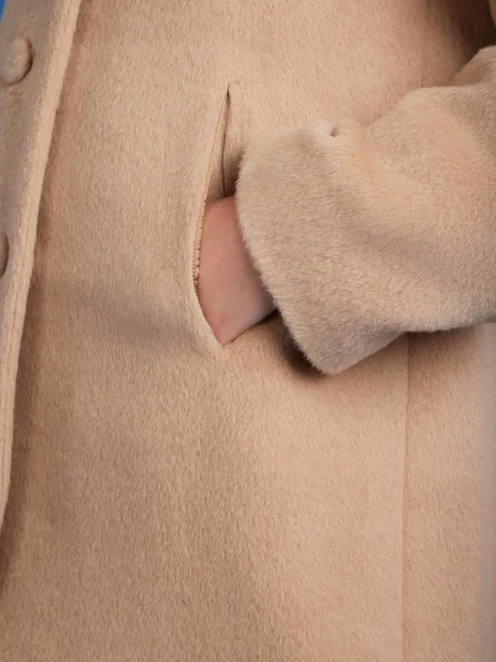 Women Agns B Jackets and Coats Beige Alpaca And Wool Germain Coat