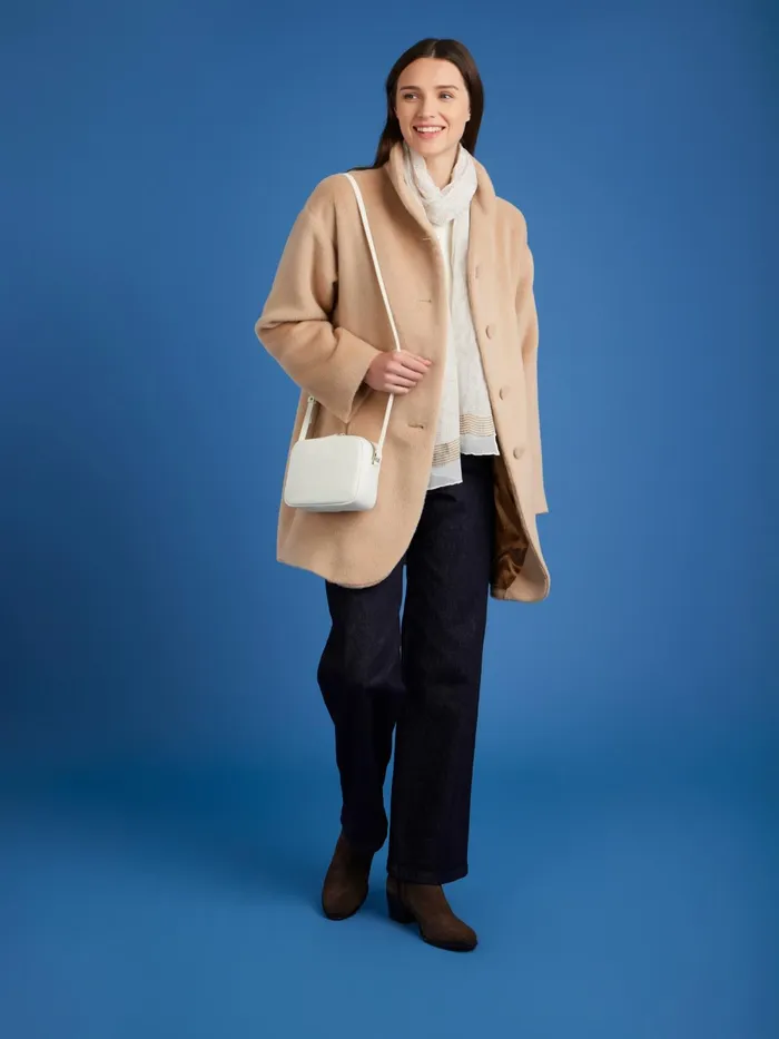Women Agns B Jackets and Coats Beige Alpaca And Wool Germain Coat