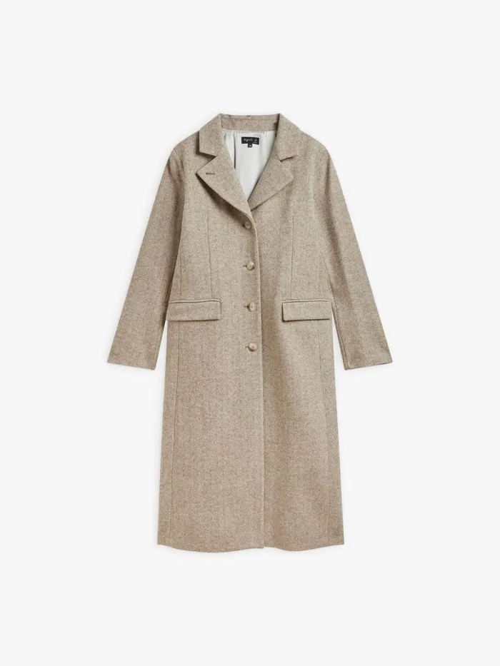 Women Agns B Jackets and Coats Beige Natural Wool Coat