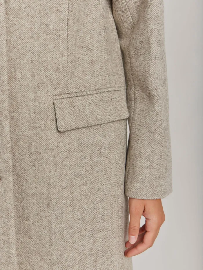 Women Agns B Jackets and Coats Beige Natural Wool Coat