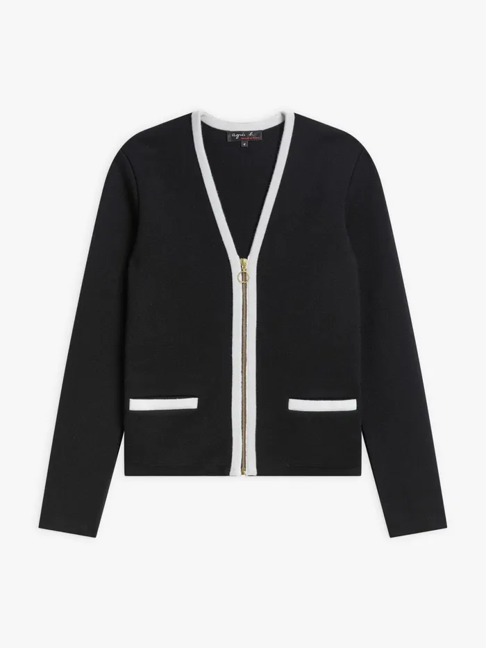 Women Agns B Jackets and Coats Black And White Merino Wool Oppo Jacket