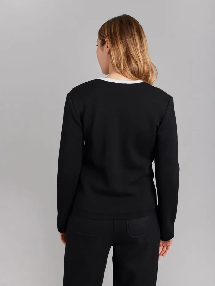 Women Agns B Jackets and Coats Black And White Merino Wool Oppo Jacket