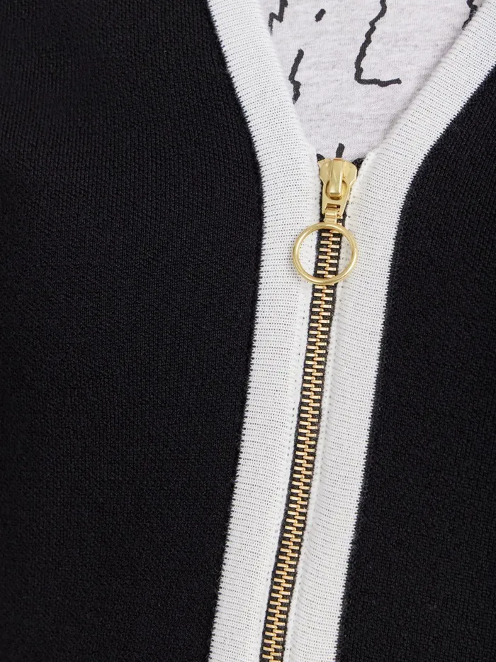 Women Agns B Jackets and Coats Black And White Merino Wool Oppo Jacket