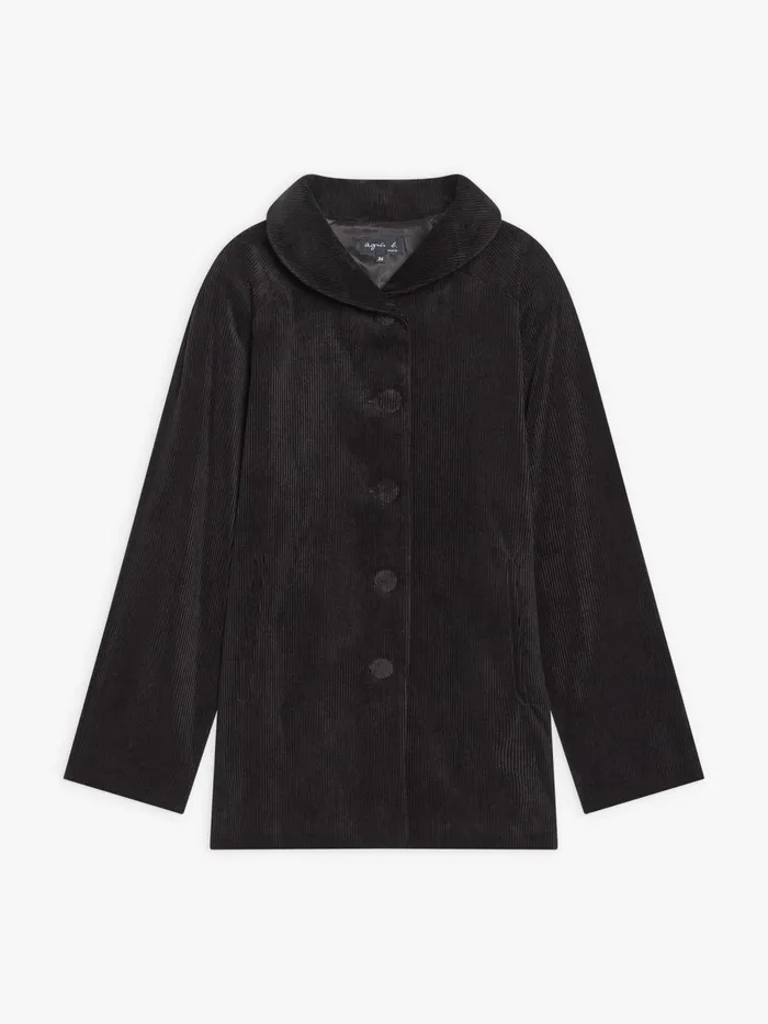 Women Agns B Jackets and Coats Black Cotton Velours Jacket