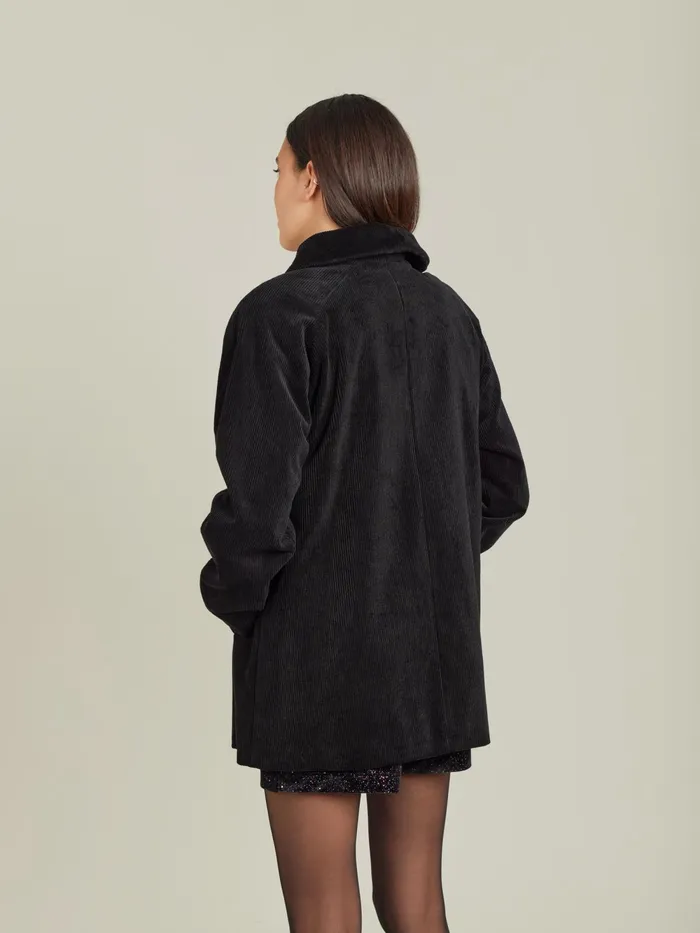 Women Agns B Jackets and Coats Black Cotton Velours Jacket