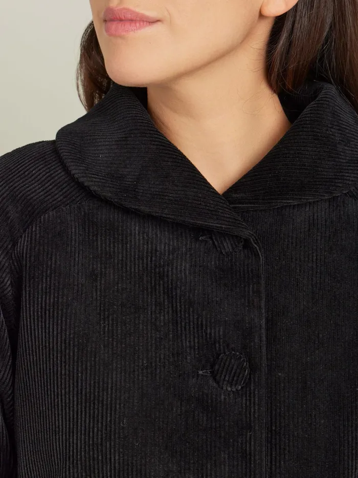 Women Agns B Jackets and Coats Black Cotton Velours Jacket