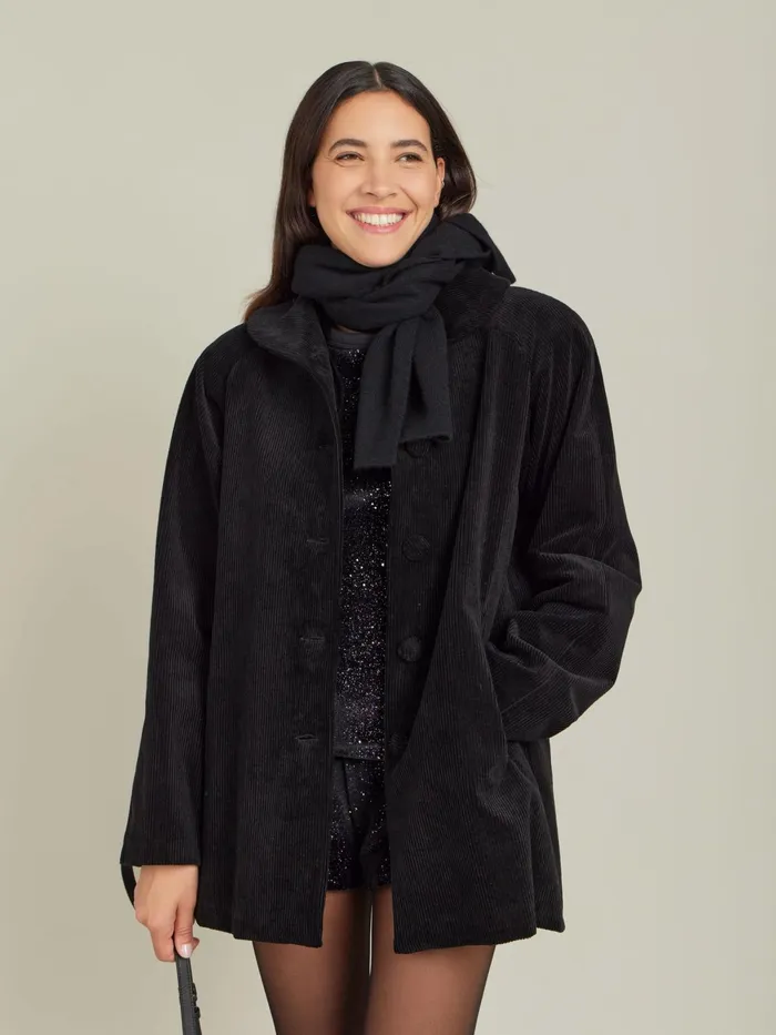 Women Agns B Jackets and Coats Black Cotton Velours Jacket