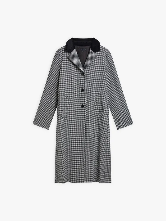 Women Agns B Jackets and Coats Black Houndstooth North Coat