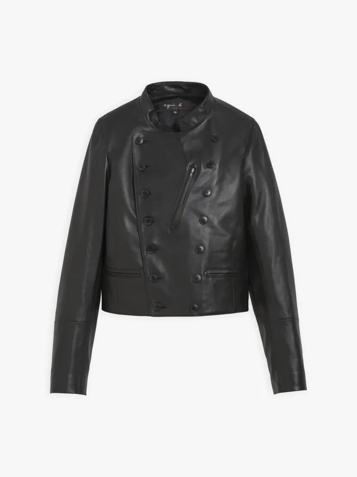Women Agns B Jackets and Coats Black Lambskin Fifre Jacket