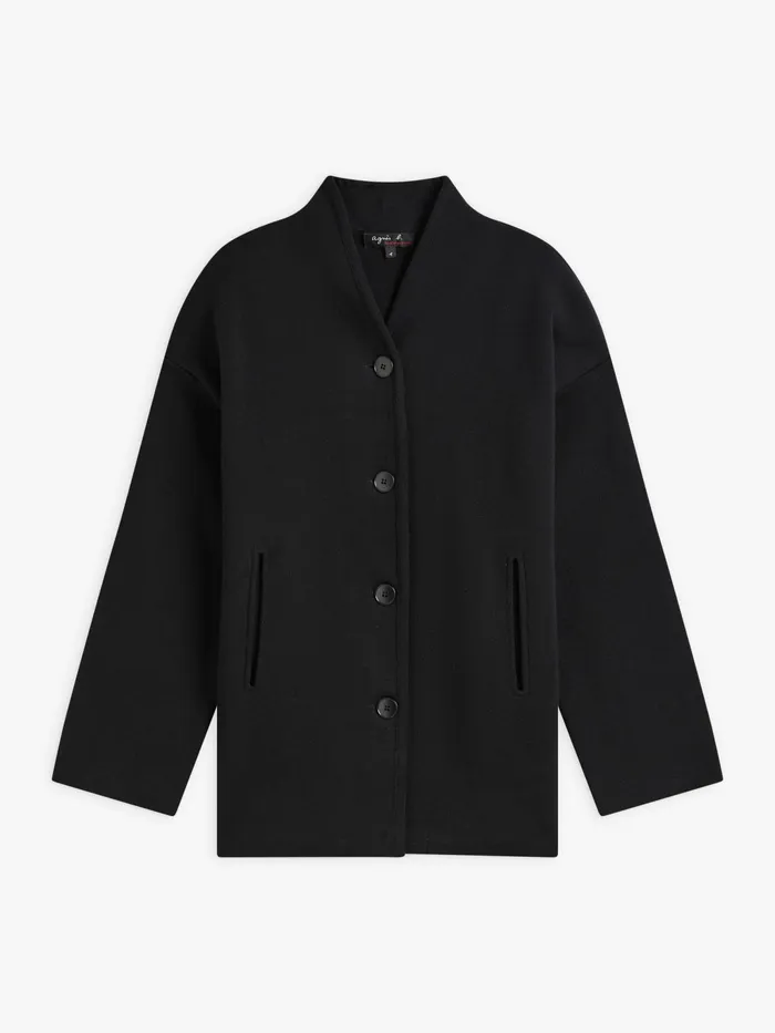 Women Agns B Jackets and Coats Black Merino Wool Germain Jacket