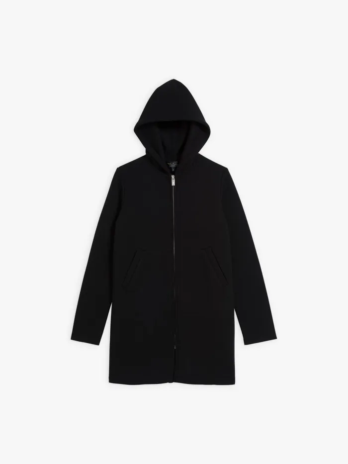 Women Agns B Jackets and Coats Black Merino Wool Zipped Coat