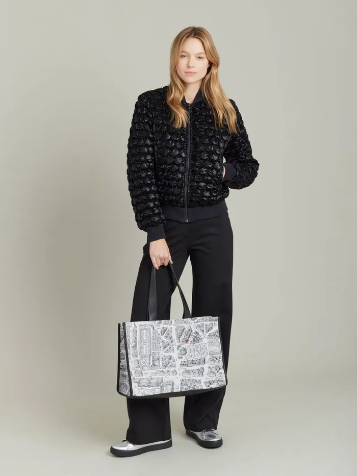 Women Agns B Jackets and Coats Black Polyester Quilted Classe Jacket