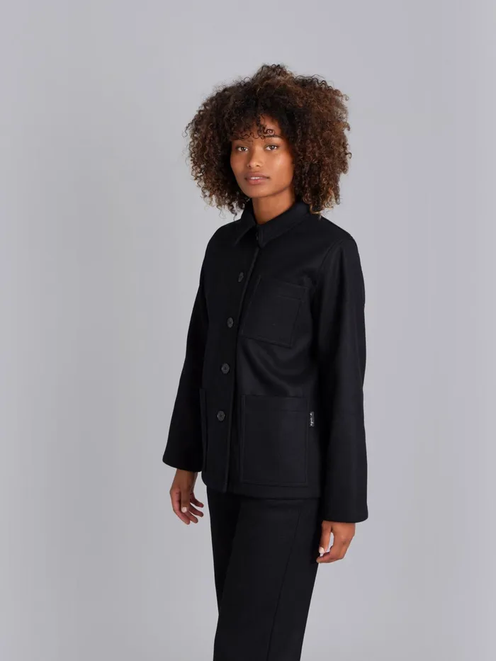 Women Agns B Jackets and Coats Black Wool Ming Jacket
