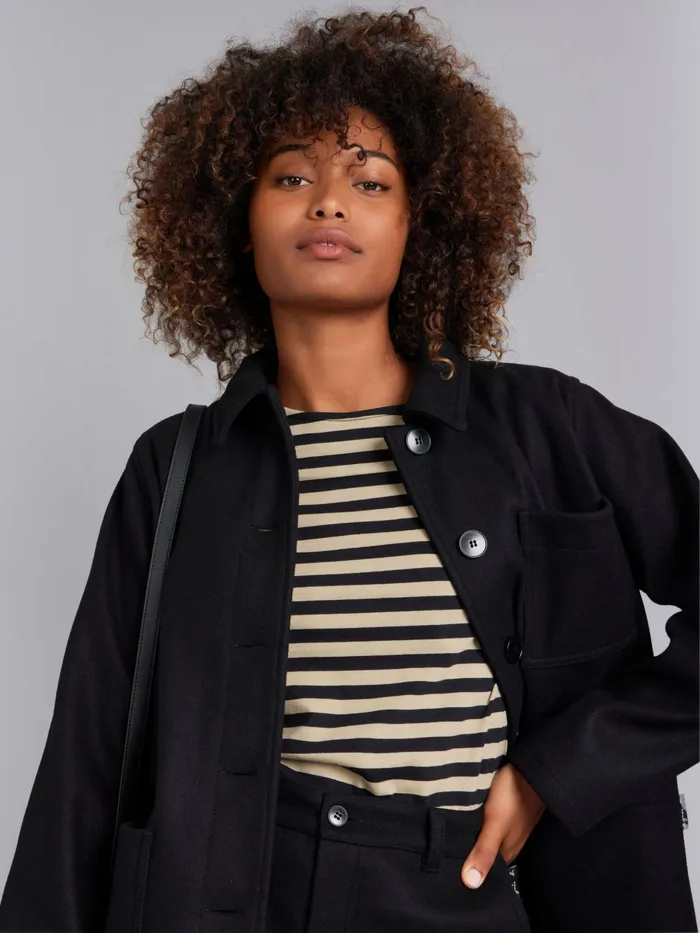 Women Agns B Jackets and Coats Black Wool Ming Jacket