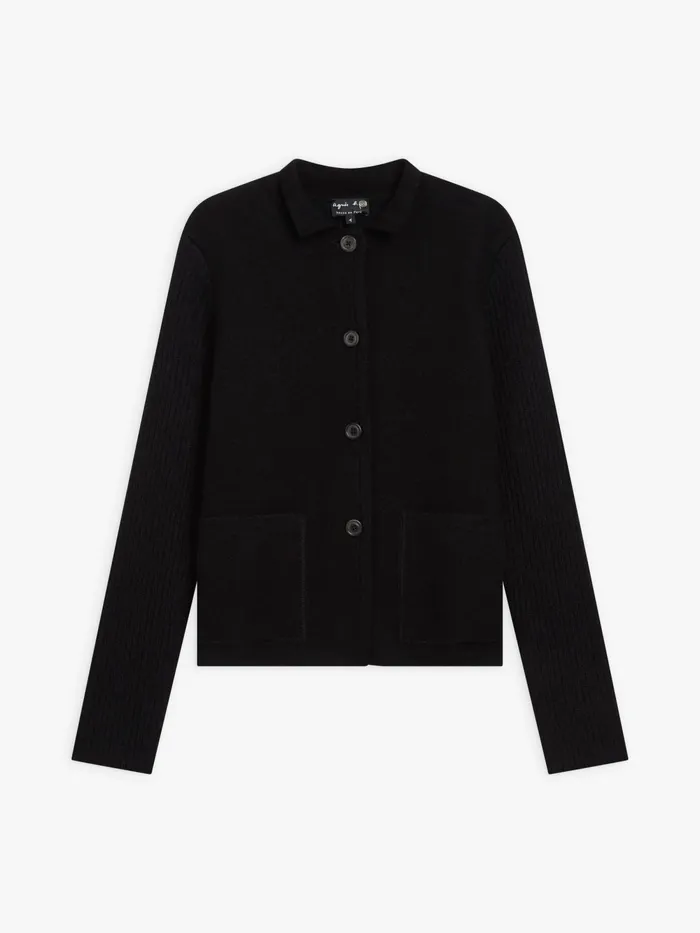 Women Agns B Jackets and Coats Black Woollen Jacket