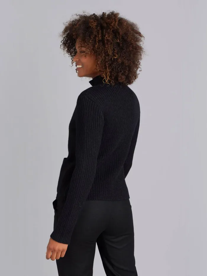 Women Agns B Jackets and Coats Black Woollen Jacket