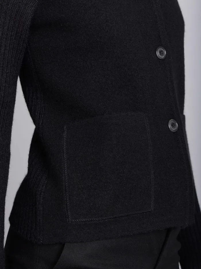 Women Agns B Jackets and Coats Black Woollen Jacket