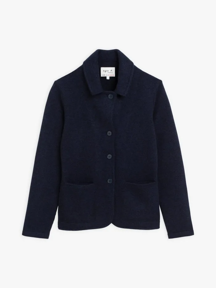 Women Agns B Jackets and Coats Blue Clifford Cashmere Jacket Made In Mongolia