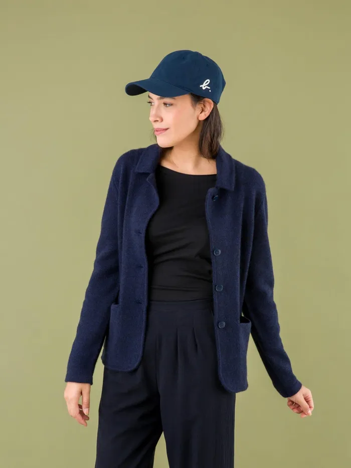 Women Agns B Jackets and Coats Blue Clifford Cashmere Jacket Made In Mongolia