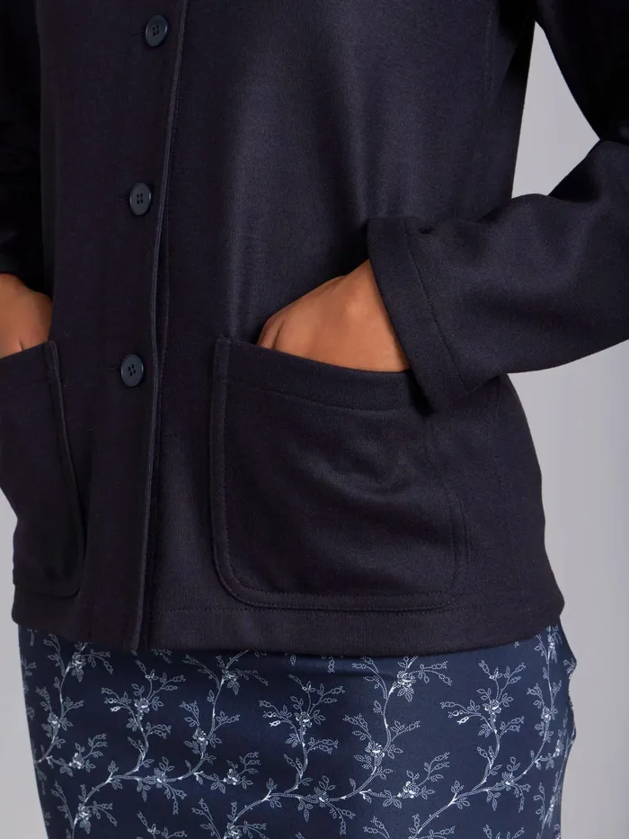 Women Agns B Jackets and Coats Blue Mandarin Jacket