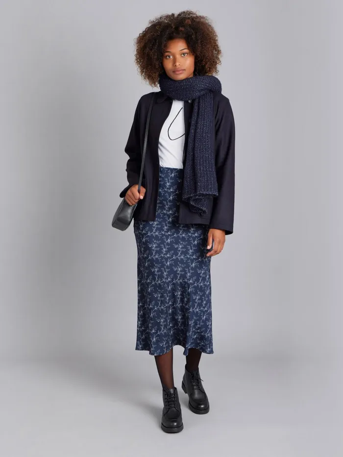 Women Agns B Jackets and Coats Blue Mandarin Jacket