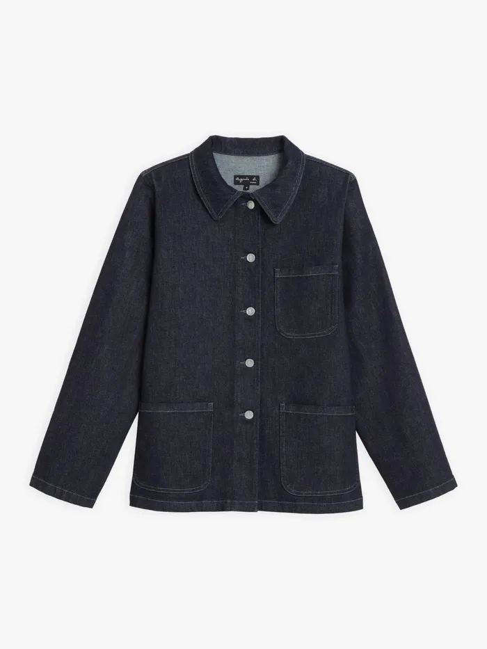 Women Agns B Jackets and Coats Blue Raw Denim Sanshui Jacket