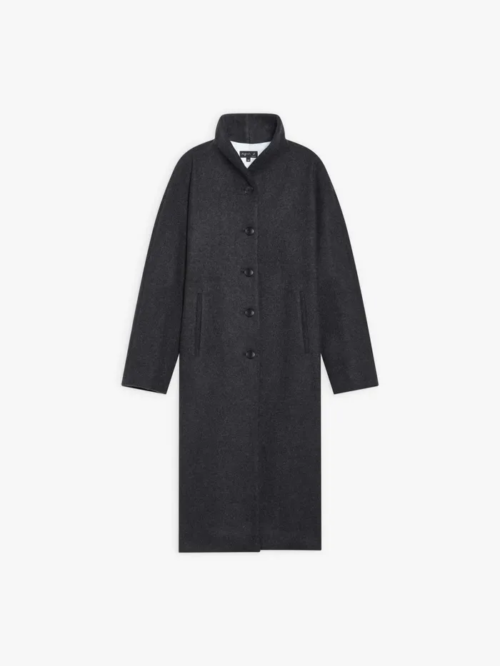 Women Agns B Jackets and Coats Grey Wool Leicester Coat