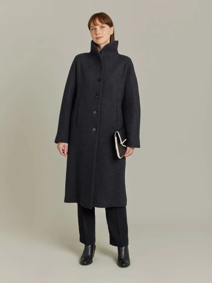 Women Agns B Jackets and Coats Grey Wool Leicester Coat