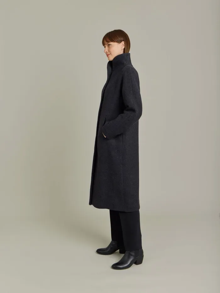 Women Agns B Jackets and Coats Grey Wool Leicester Coat