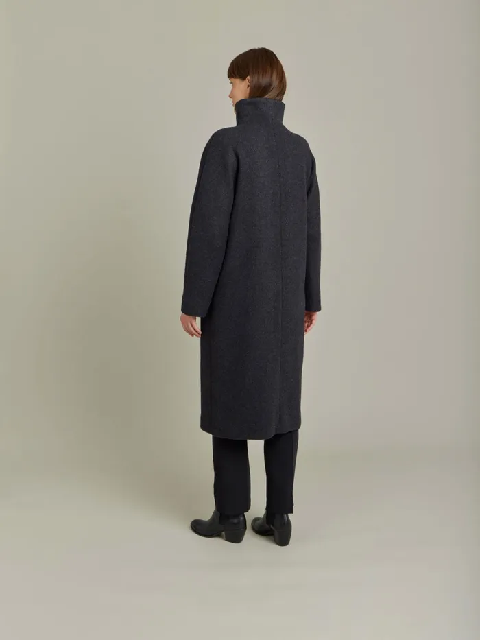 Women Agns B Jackets and Coats Grey Wool Leicester Coat