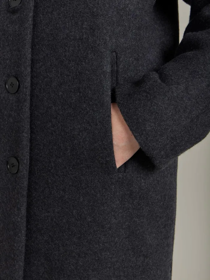 Women Agns B Jackets and Coats Grey Wool Leicester Coat